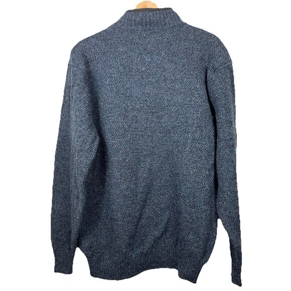 Pendleton Sweater Mens L Washable Wool Shetland Knit Laine Lavable Zip BlueGray - Picture 4 of 11